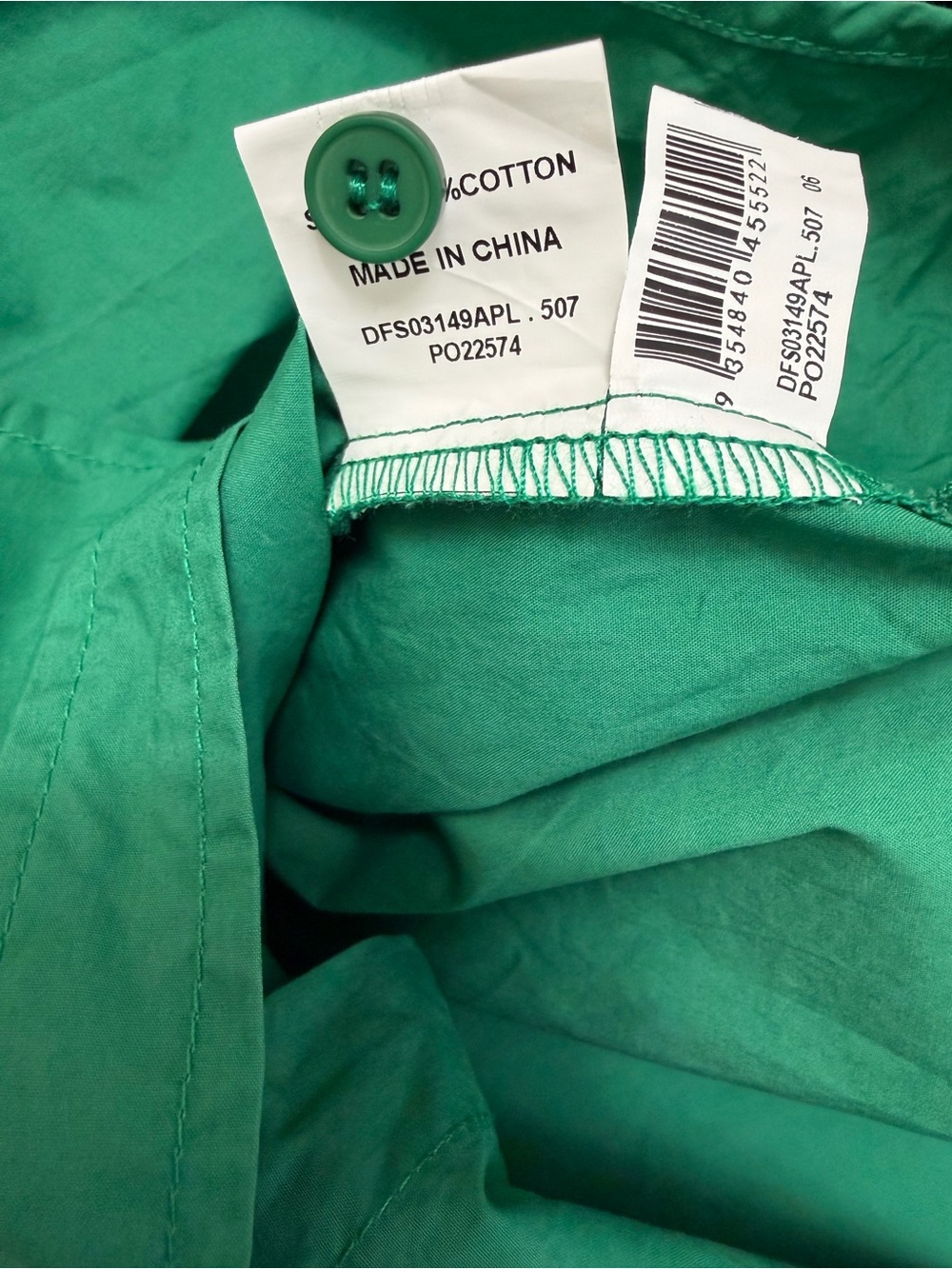 DISSH Maxie 2 pc Set Shirt and Shorts Cotton Poplin Green Size XS - Picture 7 of 14